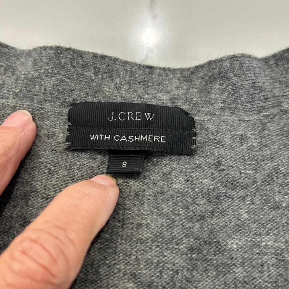 J.Crew Cashmere Blend Cardigan Sweater Womens Small Gray Long Sleeve Button Up - Picture 6 of 7